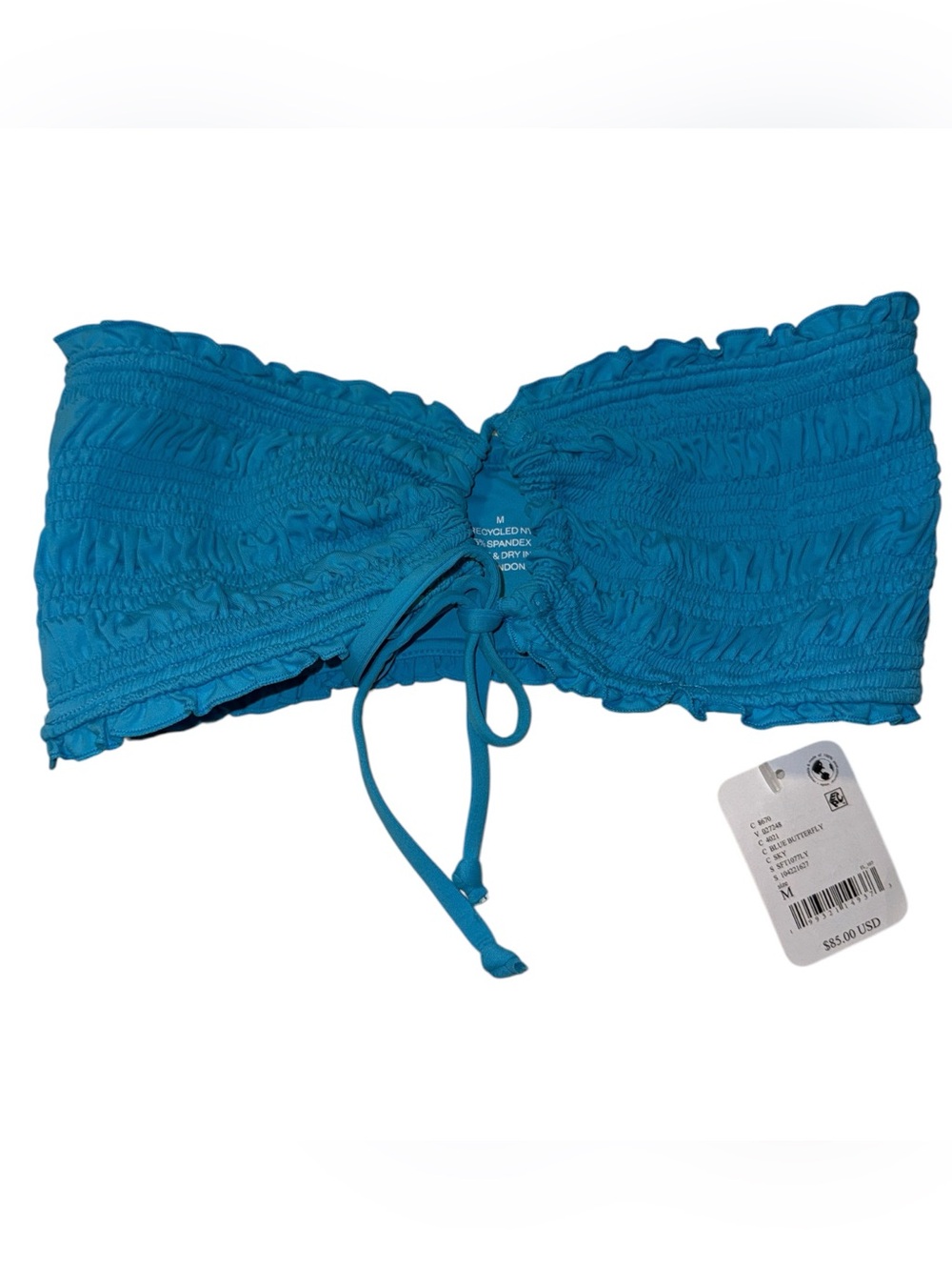 Stone Fox Swim- CLEO BANDEAU BIKINI TOP in Blue Butterfly